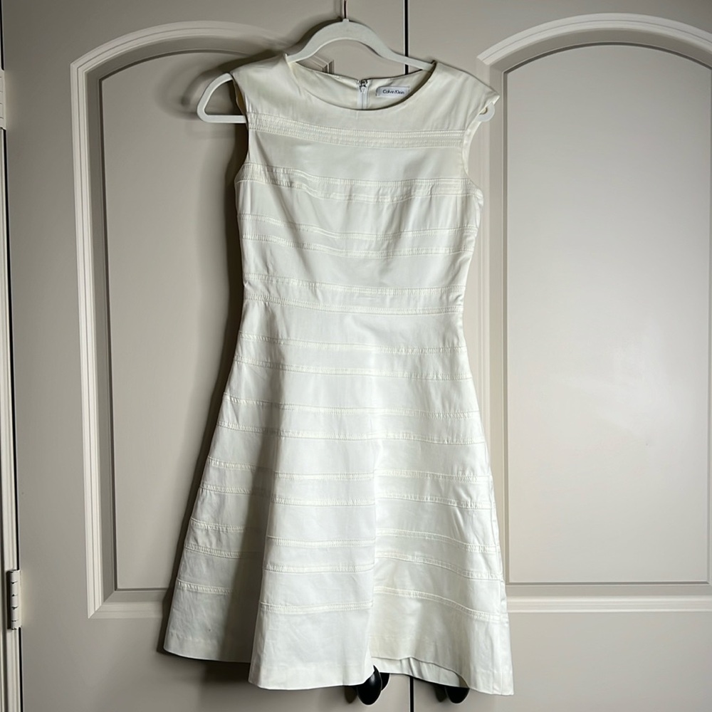 Cream Calvin Klein dress. sleeveless size 2